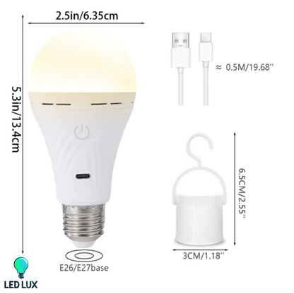 Rechargeable Light Bulb with USB - Type C port